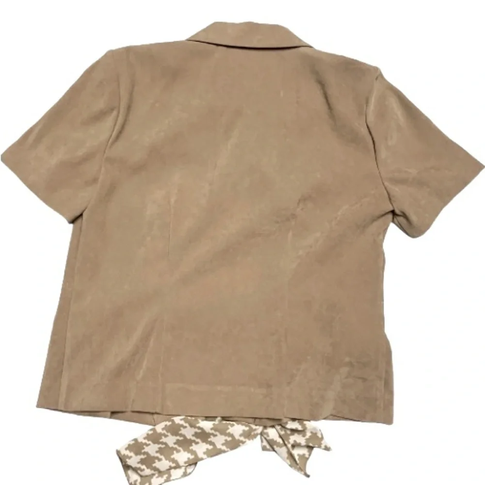 V🌺LESLIE FAY VTG. 2-PIECE FAUX SUEDE BLAZER/TOP WITH SCARF & SKIRT SET NWOT - Picture 6 of 16